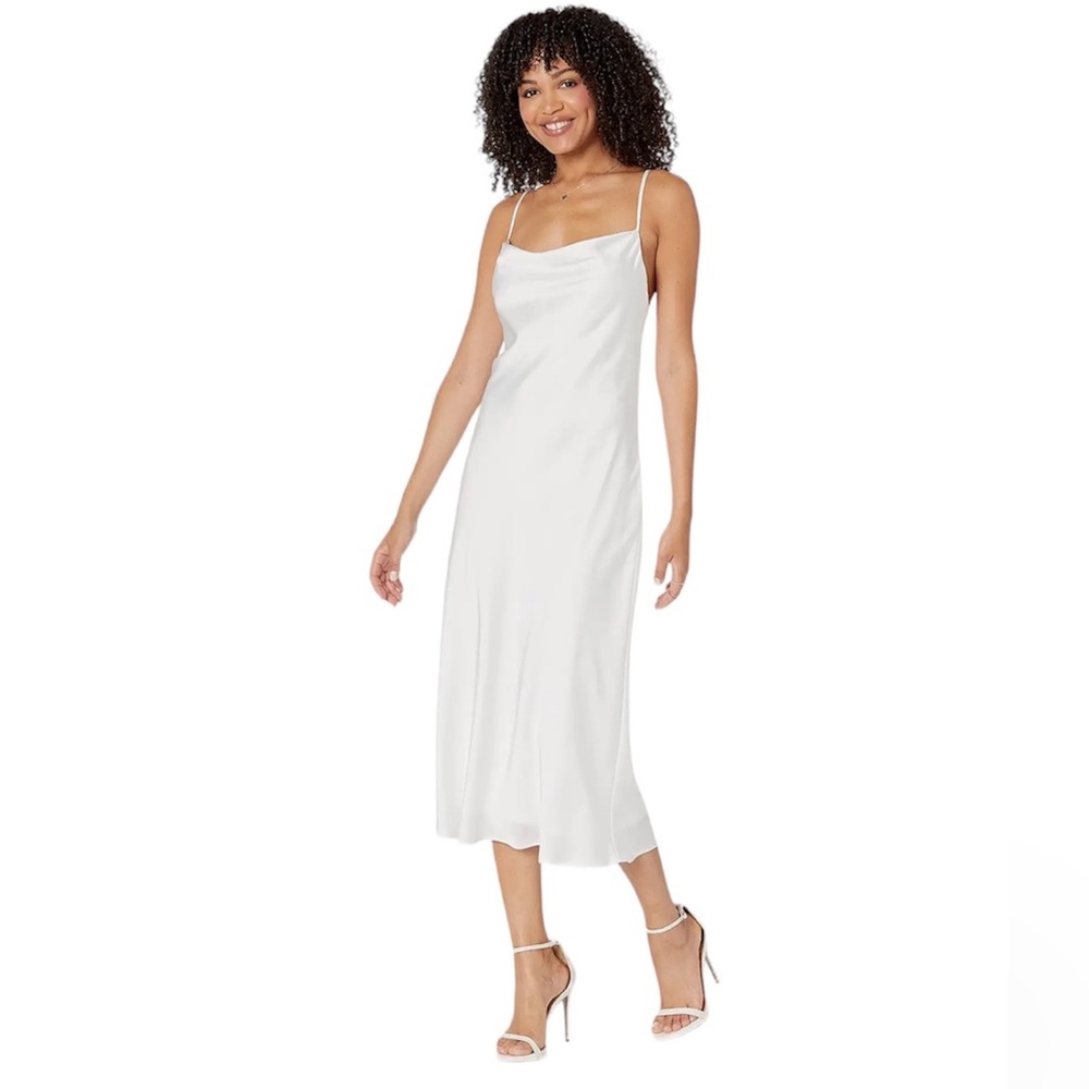 Show Me Your Mumu Verona Cowl Dress Luxe Satin Size:M NWOT Color:White